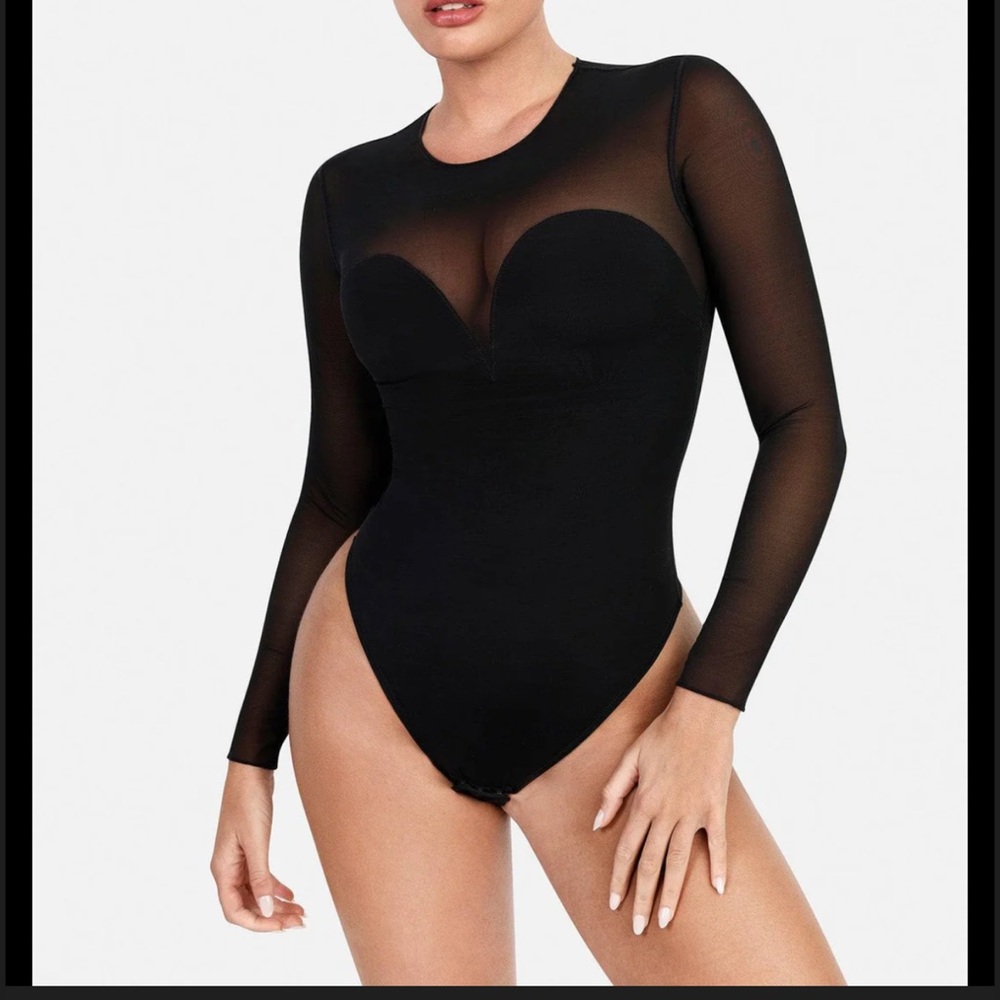 Popilush Long Sleeve Black Bodysuit